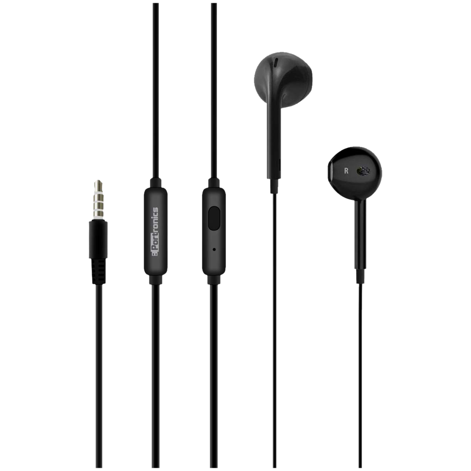 PORTRONICS Conch Beta Wired Earphone with Mic In Ear Black